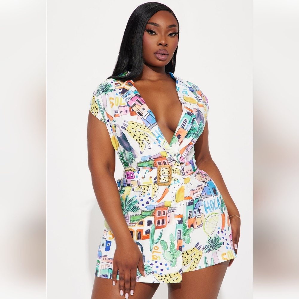 Tourist Trap Romper - Ivory/combo NWT